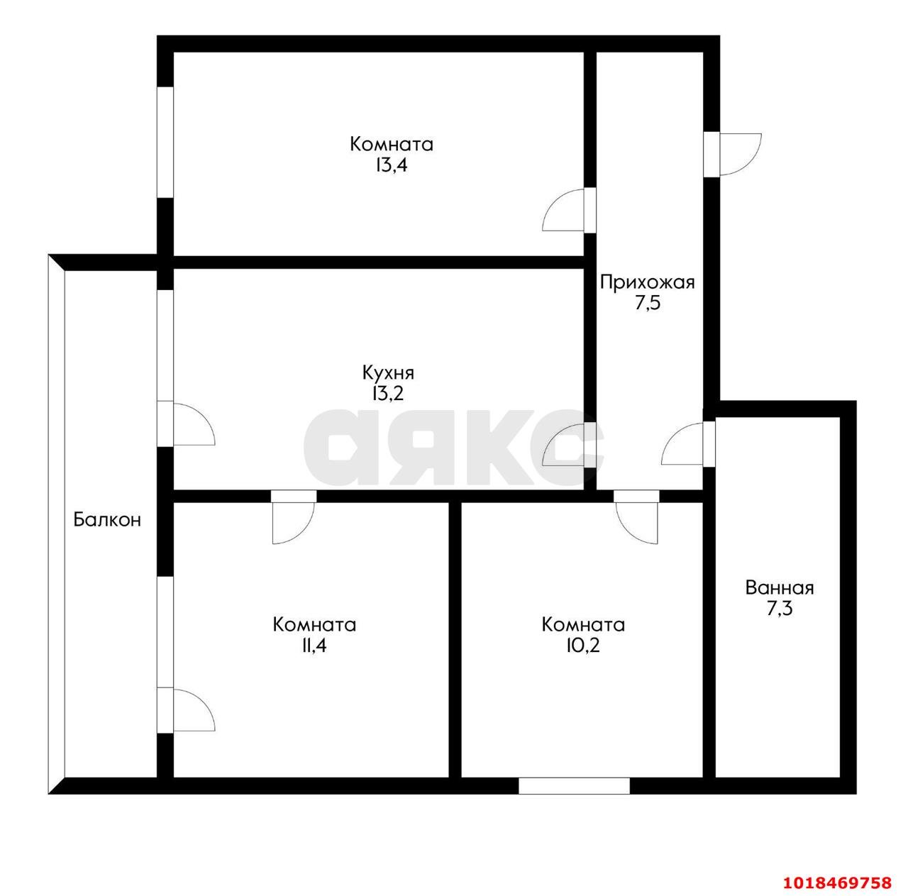Фото №6: 3-комнатная квартира 62&nbsp;м², 19/19&nbsp;эт. - Краснодар, Прикубанский внутригородской округ, имени Петра Метальникова, мкр. жилой комплекс Радуга, ул. Евгении Жигуленко, 7к2