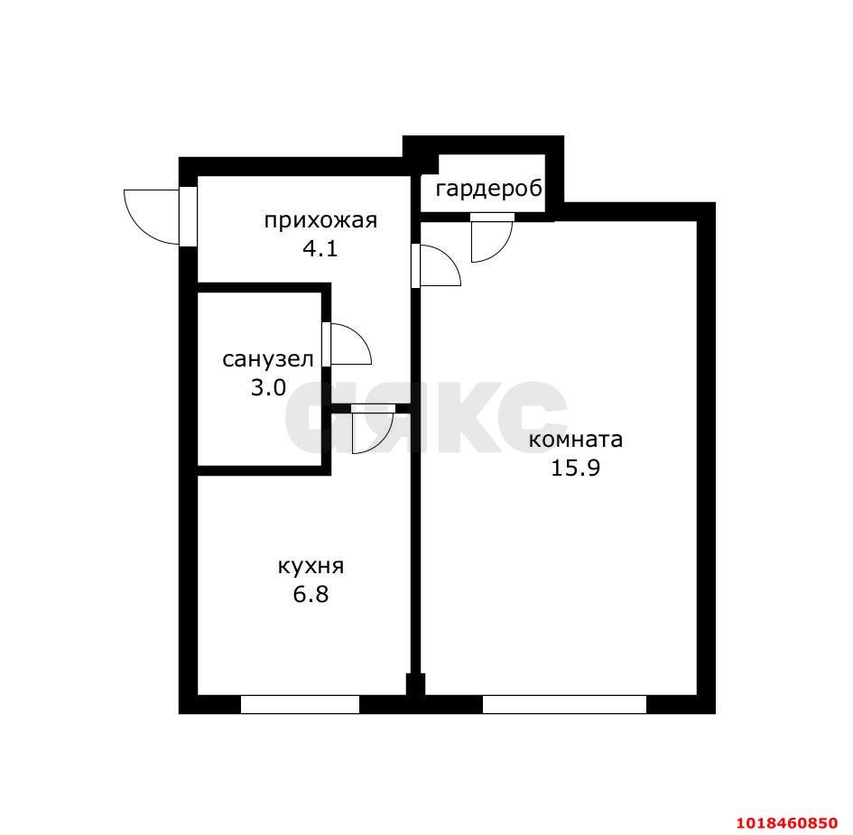 Фото №9: 1-комнатная квартира 30&nbsp;м², 5/5&nbsp;эт. - Краснодар, Карасунский внутригородской округ, мкр. Черёмушки, ул. Селезнёва, 126
