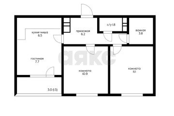 Фото №3: 2-комнатная квартира 49 м² - Краснодар, мкр. жилой комплекс Ракурс, ул. имени Героя Ростовского, 8к4