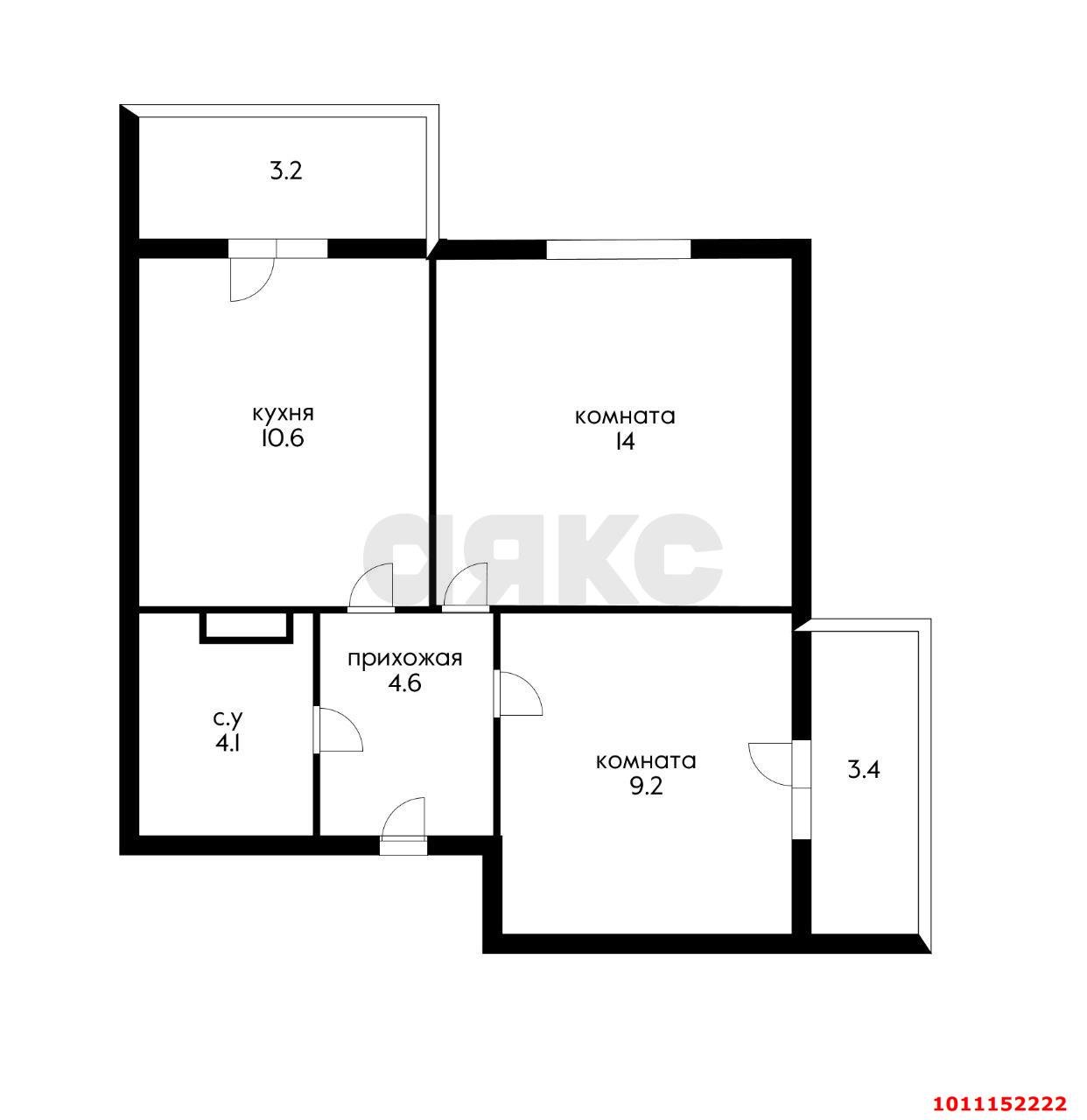 Фото №2: 2-комнатная квартира 45 м² - Краснодар, Парк Победы, ул. Героя Пешкова, 14к3