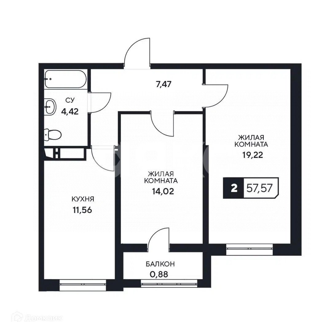 Фото №1: 2-комнатная квартира 57 м² - Анапа, ул. Анапское шоссе, 1