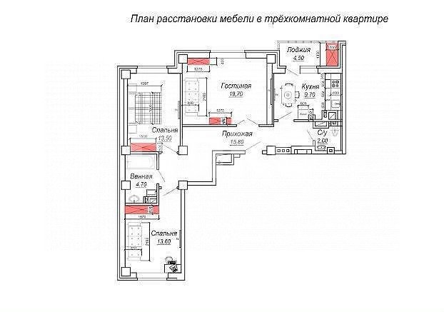 Фото №9: 3-комнатная квартира 83 м² - Ростов-на-Дону, жилой комплекс Екатерининский, ул. Магнитогорская, 1В