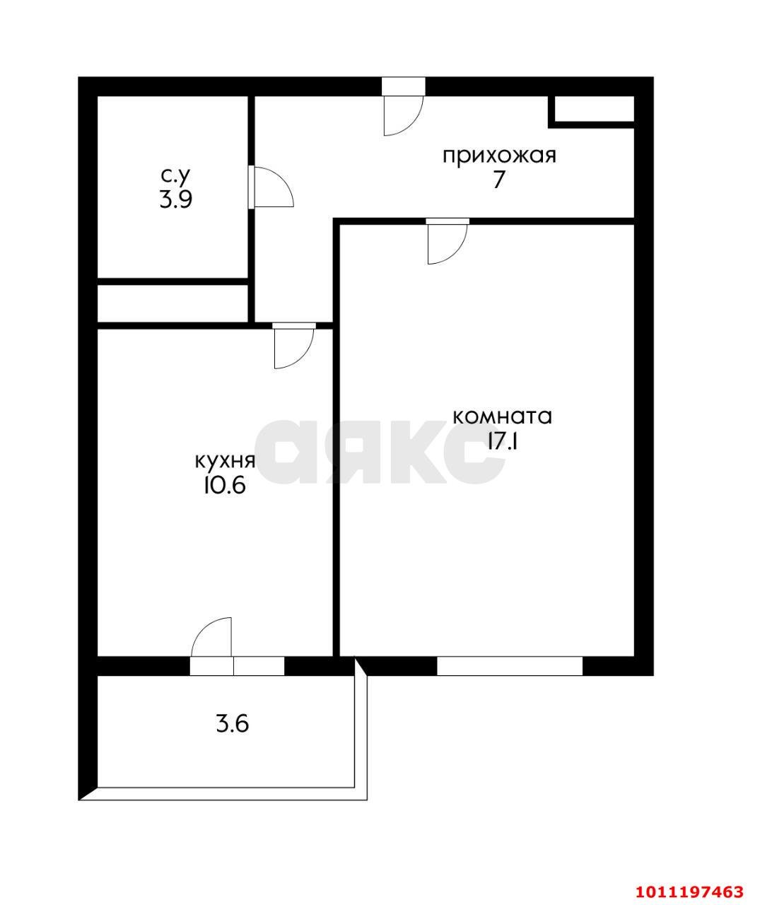 Фото №8: 1-комнатная квартира 42 м² - Краснодар, Участок №24, ул. Бородинская, 150Бк1