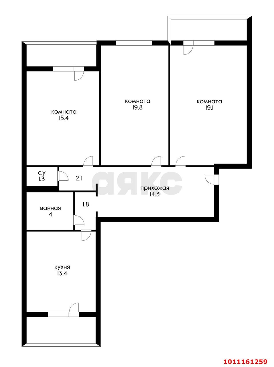 Фото №10: 3-комнатная квартира 100 м² - Краснодар, Восточно-Кругликовский, ул. Восточно-Кругликовская, 48