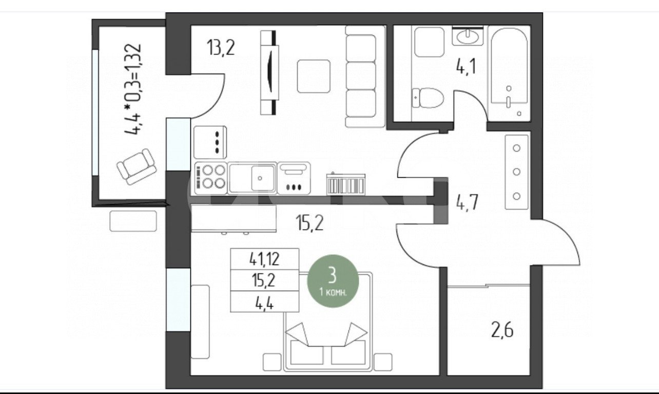 Фото №6: Студия 41 м² - Тамань, ул. Карла Маркса, 262А