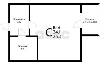 Фото №5: Студия 23 м² - Новая Адыгея, мкр. жилой комплекс Мята, ул. Бжегокайская, 23/1Ак1