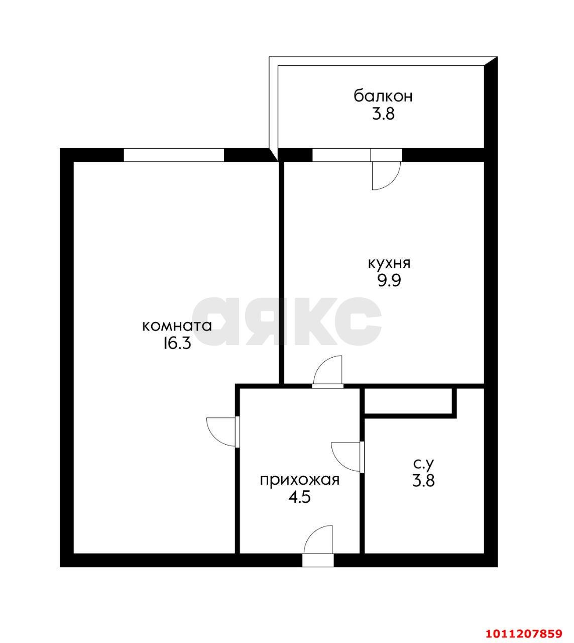 Фото №12: 1-комнатная квартира 35 м² - Краснодар, жилой комплекс Южане, ул. Даниила Смоляна, 65к1