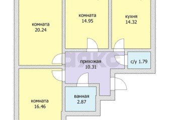 Фото №1: 3-комнатная квартира 83 м² - Краснодар, мкр. жилой комплекс Авиатор, ул. имени Валерия Гассия, 2