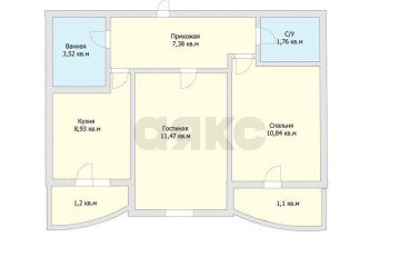 Фото №2: 2-комнатная квартира 46 м² - Краснодар, мкр. имени Петра Метальникова, ул. Петра Метальникова, 36