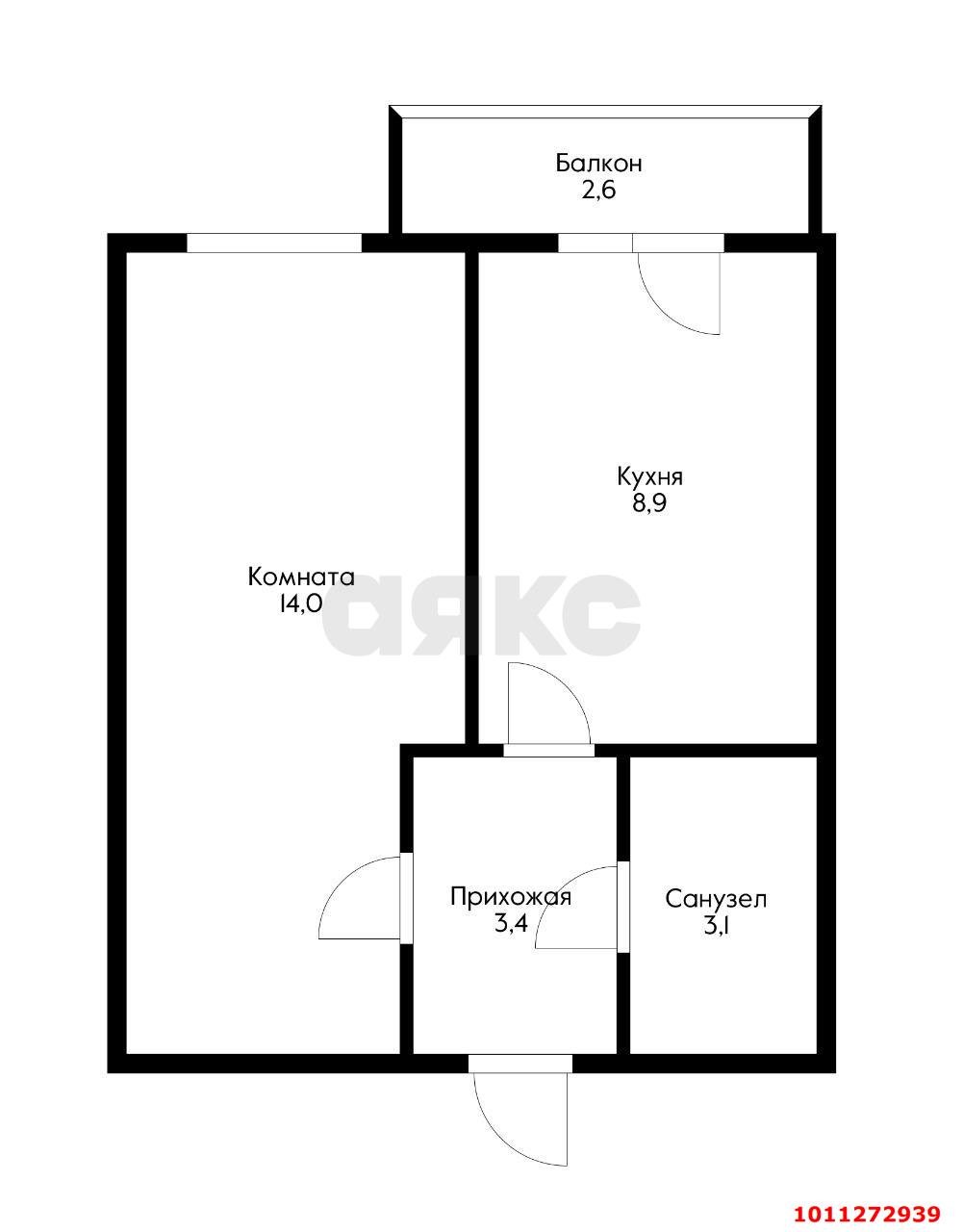 Фото №5: 1-комнатная квартира 34 м² - Краснодар, жилой комплекс Западный Город, ул. Крылатская, 7