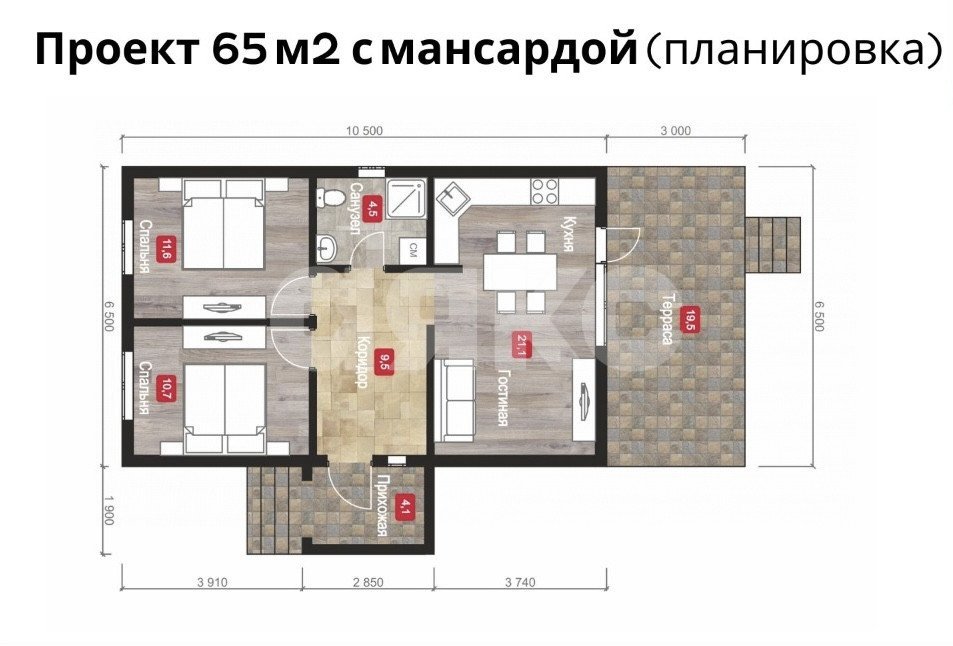 Фото №10: Дом 65 м² + 5.5 сот. - Стрелка, коттеджный  Встречный, ул. Крымская