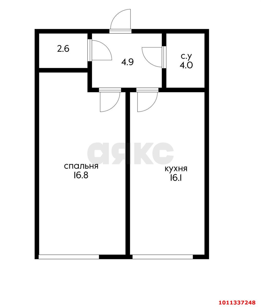 Фото №9: 1-комнатная квартира 44 м² - Новая Адыгея, жилой комплекс Мега-Победа 2, ул. Песочная, 1к1