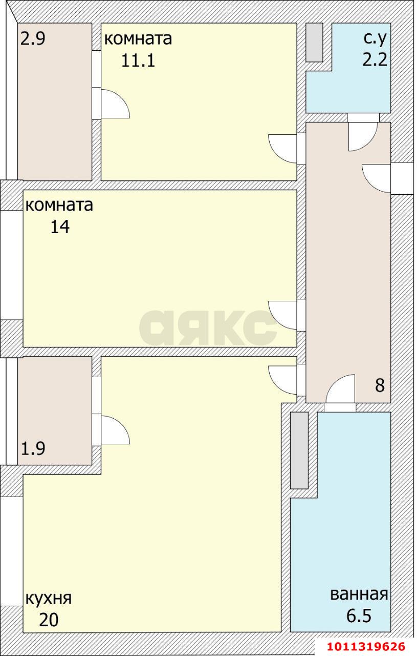 Фото №4: 2-комнатная квартира 66 м² - Краснодар, жилой комплекс Самолёт, ул. Западный Обход, 39/2