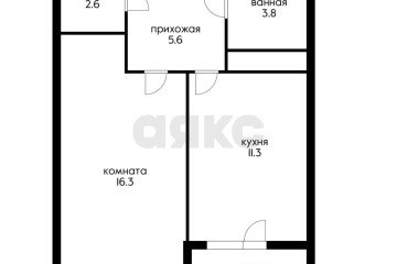 Фото №4: 1-комнатная квартира 38 м² - Краснодар, мкр. жилой комплекс Акварели-2, ул. Тепличная, 62/1к4