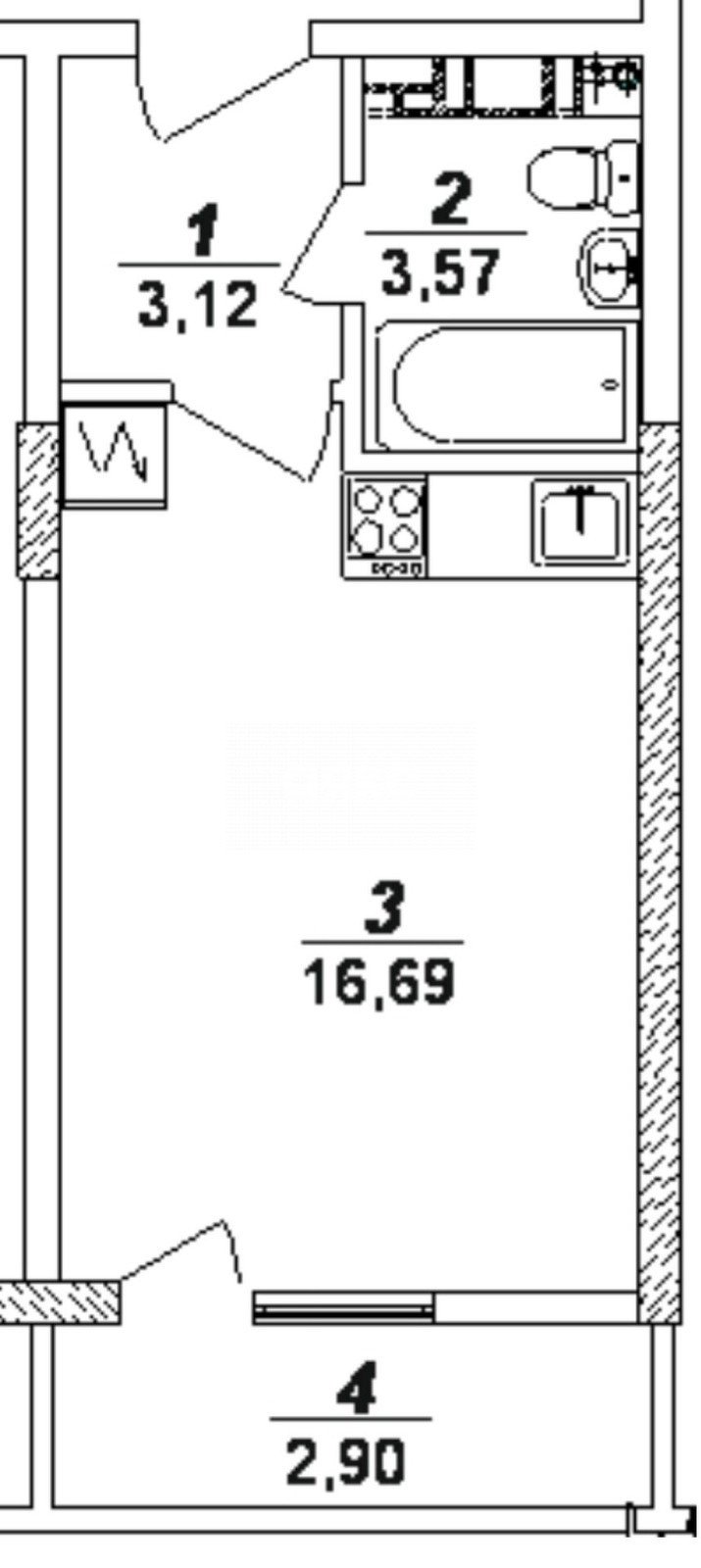 Фото №13: Студия 27&nbsp;м², 5/18&nbsp;эт. - Анапа, мкр. жилой комплекс Трио-комфорт, ул. Рождественская, 55к2