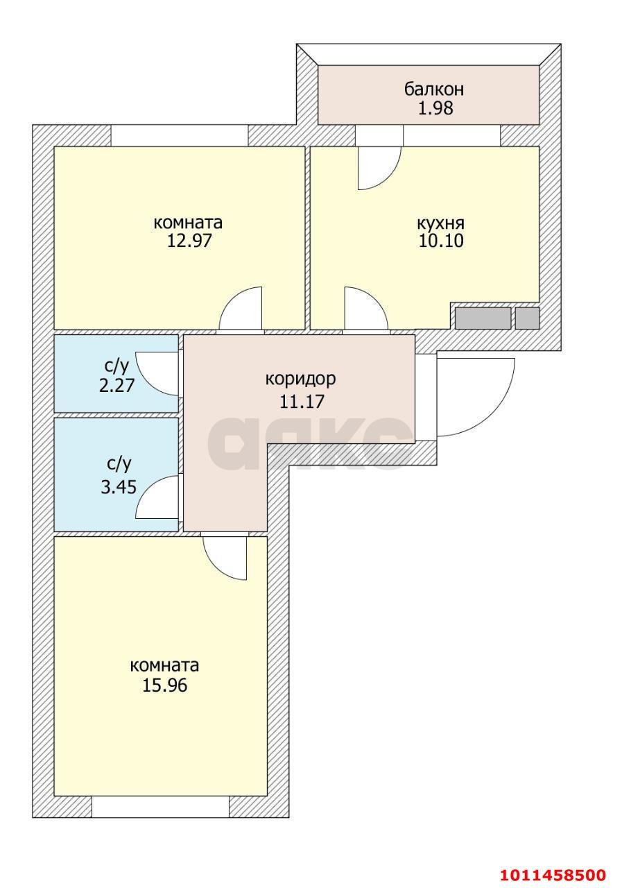 Фото №7: 2-комнатная квартира 57 м² - Краснодар, Школьный, ул. Школьная, 1