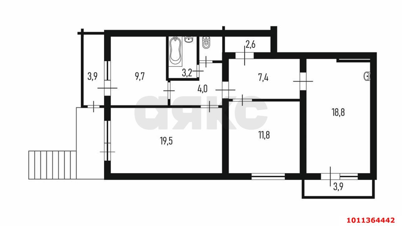 Фото №9: Торговое помещение 86&nbsp;м², 1/16&nbsp;эт. - Краснодар, Прикубанский внутригородской округ, мкр. Московский, ул. Карякина, 22