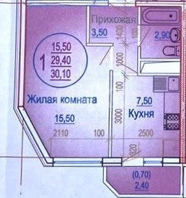 Фото №16: 1-комнатная квартира 30&nbsp;м², 2/3&nbsp;эт. - Горячий Ключ, Развилка, мкр. Дубрава, ул. Ярославского, 132Ск2
