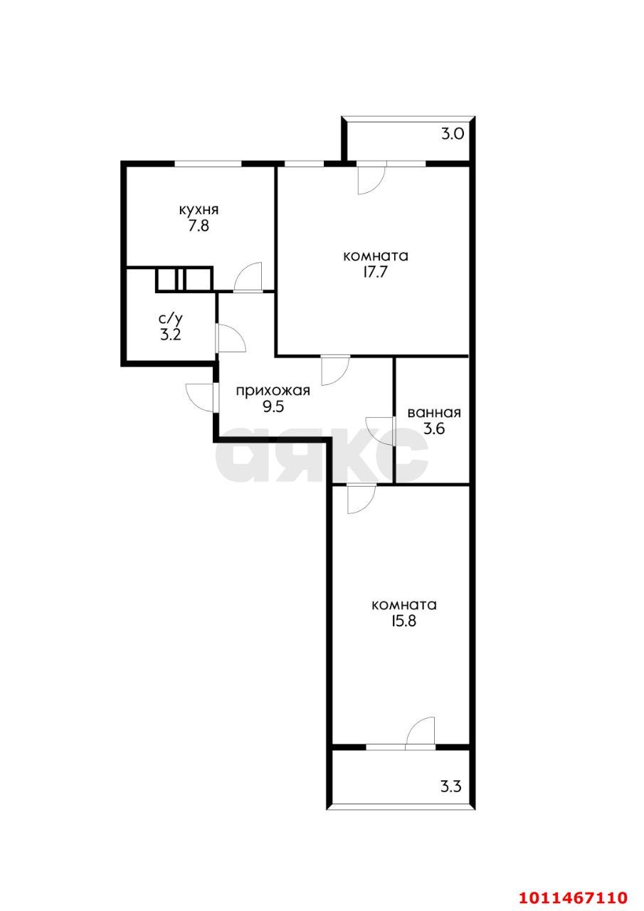 Фото №2: 2-комнатная квартира 59 м² - Краснодар, жилой комплекс Зеленодар, 