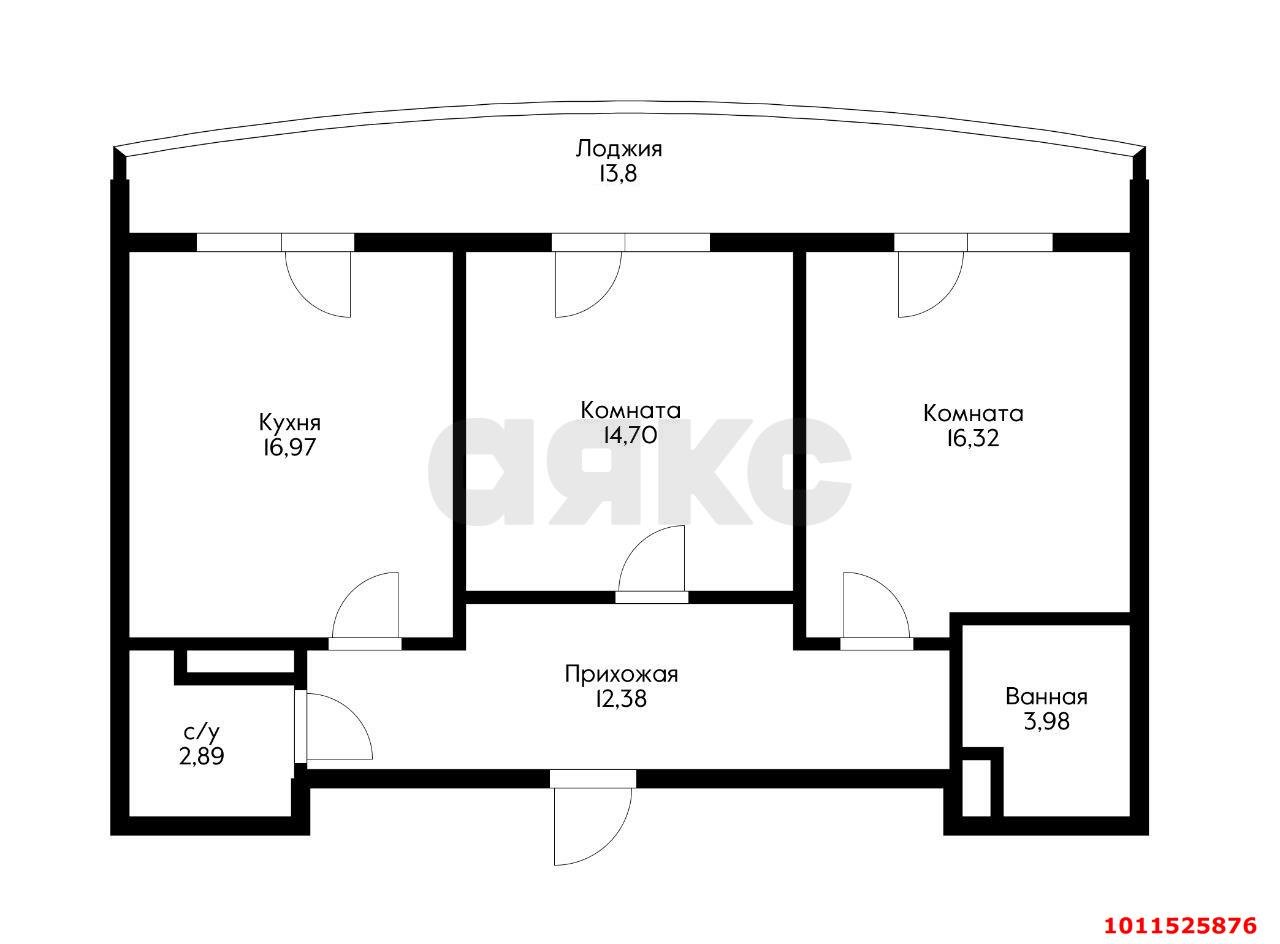 Фото №10: 2-комнатная квартира 81 м² - Краснодар, имени Петра Метальникова, ул. Петра Метальникова, 38