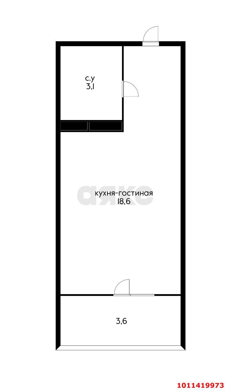 Фото №2: Студия 25 м² - Краснодар, жилой комплекс Цветы, ул. Круговая, 4Вк3