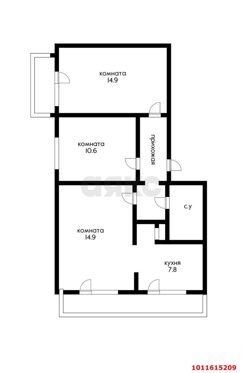 Фото №15: 3-комнатная квартира 70&nbsp;м², 4/9&nbsp;эт. - Краснодар, мкр. Западный внутригородской округ, ул. Бабушкина, 281/2
