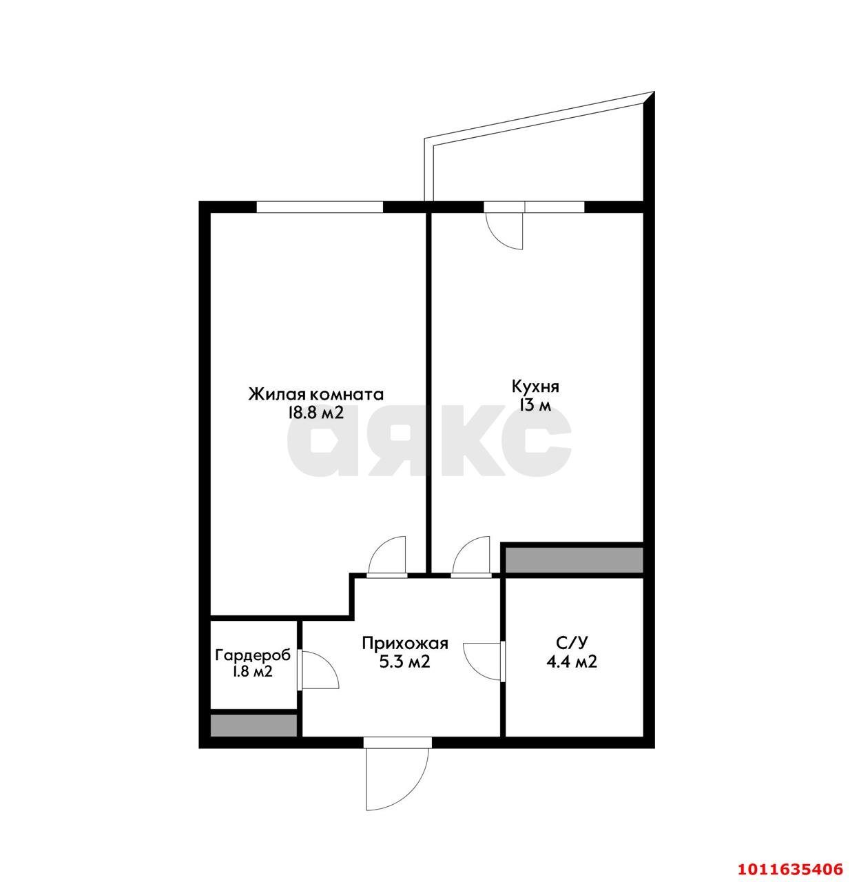 Фото №9: 1-комнатная квартира 45 м² - Краснодар, жилой комплекс Валентина, ул. имени Дзержинского, 64/2