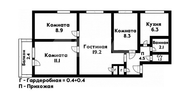 Фото №19: 4-комнатная квартира 62&nbsp;м², 5/5&nbsp;эт. - Геленджик, мкр. Толстый Мыс, ул. Гринченко, 38