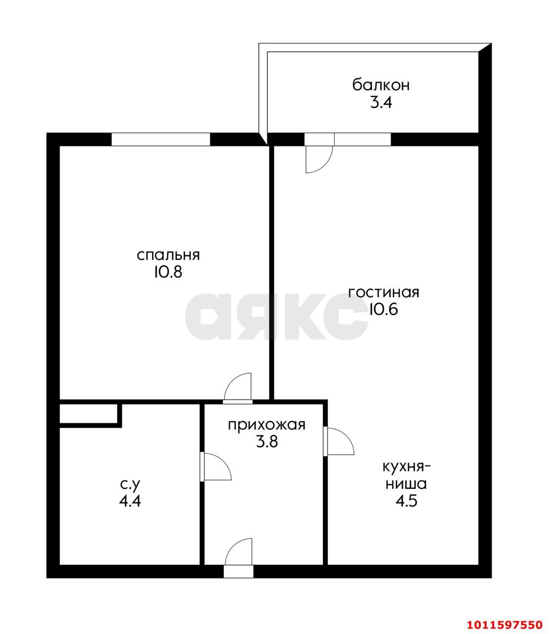 Фото №2: 1-комнатная квартира 35 м² - Краснодар, жилой комплекс Ракурс, ул. имени Героя Ростовского, 8к1